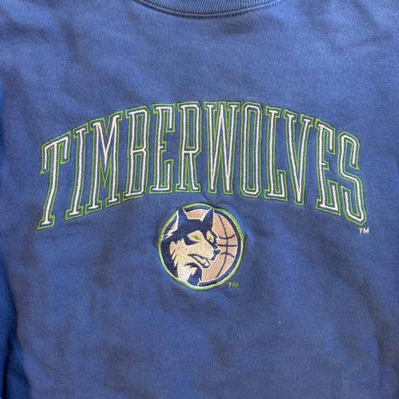 Vintage 90s Minnesota Timberwolves blue crewneck USA Men's Large NBA Swearshirt - Picture 2 of 8